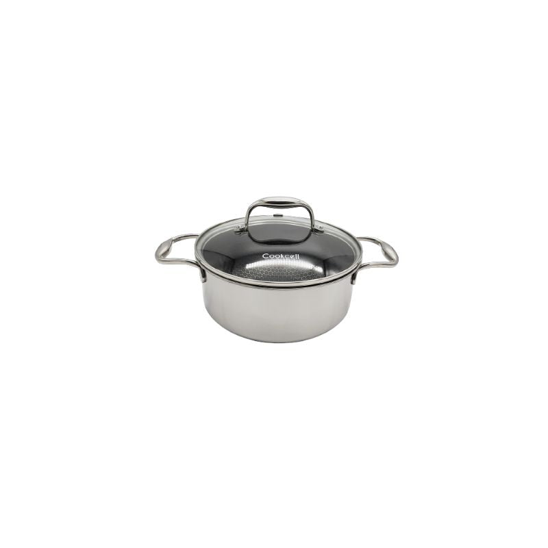 סיר נירוסטה 20 ס"מ 2.8 ליטר cookcell היברידי - טכנולוגיית תאי חום לבישול בריא ומקצועי